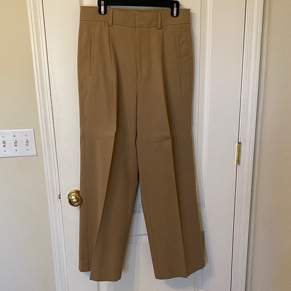Everlane The Draper pleated pant size 8R ash brown wide leg